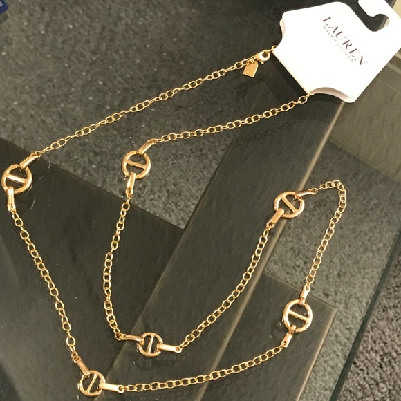 Ralph Lauren Station Gold Long Necklace 34" NWT rll - Picture 3 of 4